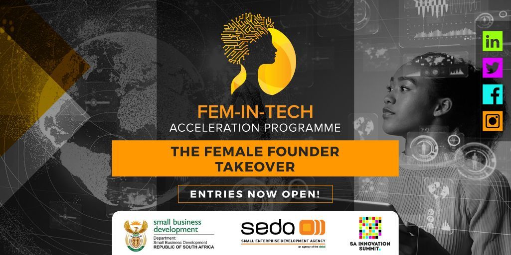 innovsummit's tweet image. #FemaleEntrepreneurs

Don&apos;t miss the deadline. Applications for the #FemInTech Acceleration Programme close today!

The programme (in collab with @Seda_dsbd and @DSBD_SA) aims to continue to empower female-owned start-ups in their development.

Hurry!!! buff.ly/36V9tRi