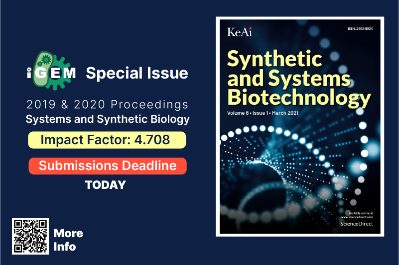 iGEMCommunity's tweet photo. 📢 Last Day for Submissions!
Today is the final day of submissions for the iGEM Special issue of the Synthetic and Systems Biology journal (IF: 4.708).
This issue will highlight the exceptional work done by the 2019 & 2020 iGEM teams.
More info:
https://t.co/3u0my1GKjn https://t.co/MsAFW2XlZf