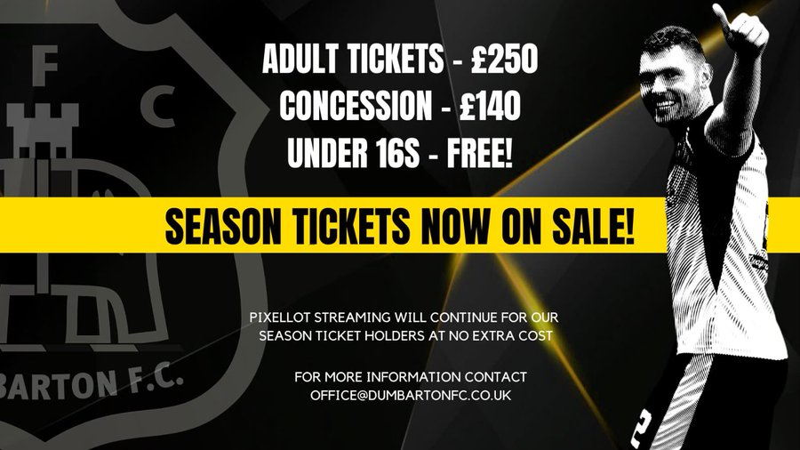 Dumbartonfc's tweet photo. 📢📢UNDER 16'S MUST REGISTER BY TODAY!

Any under 16's wishing to register for their free season ticket this must be completed by end of play today. Email jsibbald.dfc@gmail.com
child's name, DOB, address &amp; contact email.
*u12's must be accompanied by an adult on match days. https://t.co/KD2VY9zz3X