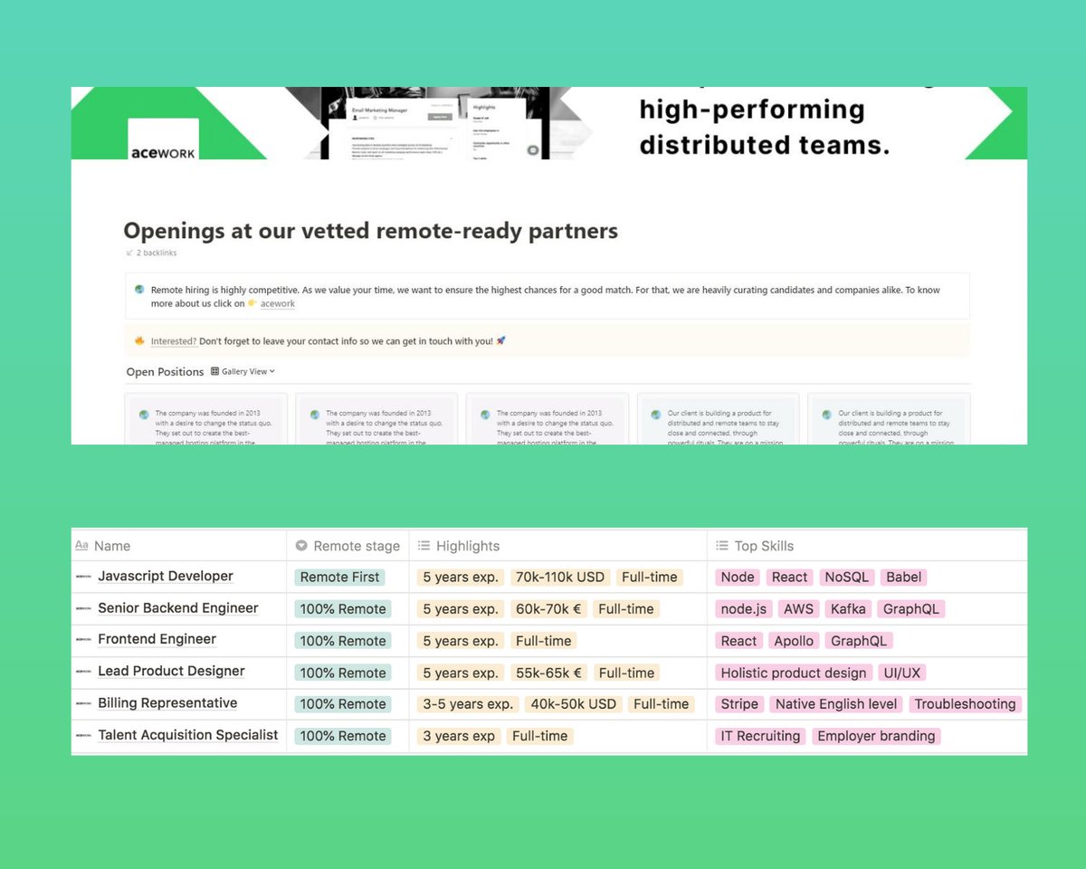 acework_io's tweet image. Missed our newsletter?

No worries, because we&apos;re sharing the news here! 🎉

Yes, that&apos;s right... we&apos;ve put all of our open #remotejobs in one place for easy access 😎

Tell us what you think &amp;gt;&amp;gt;&amp;gt; bit.ly/2Tdt9gQ