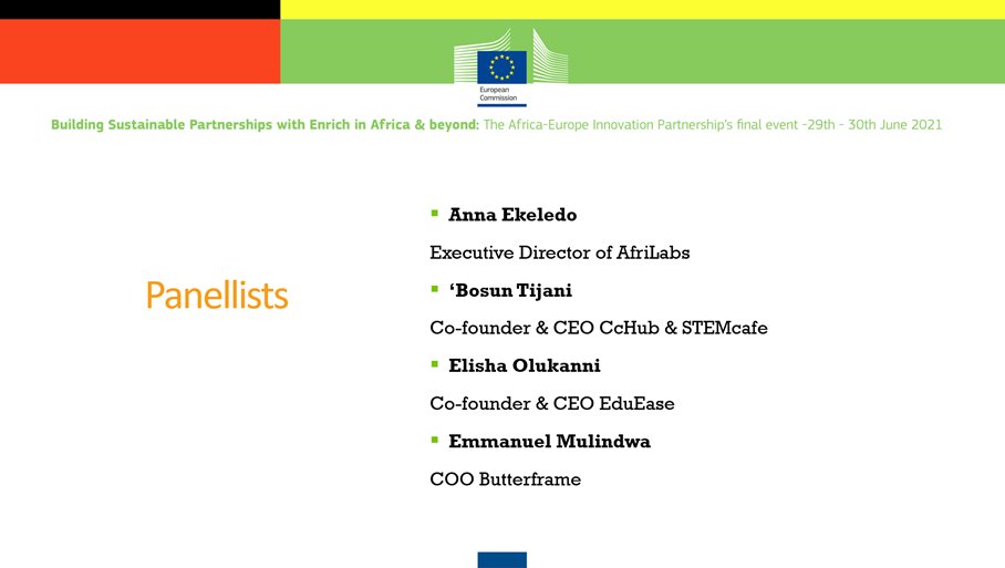 #aeip #edtech panel discussion taking place now with an incredible panel <a href="/annaekeledo/">Anna Ekeledo</a> <a href="/AfriLabs/">AfriLabs</a>  <a href="/bosuntijani/">Dr. 'Bosun Tijani</a> <a href="/Cc_HUB/">Co-creation HUB (CcHUB) Limited (RC 918335)</a> <a href="/STEM_Cafe/">STEMCafe</a>  Elisha Olukanni <a href="/eduease/">Edu-Ease Academy</a> and  Emmanuel Mulindwa <a href="/Butterframe1/">Butterframe</a> 💡👉🔎What is your burning question for them?