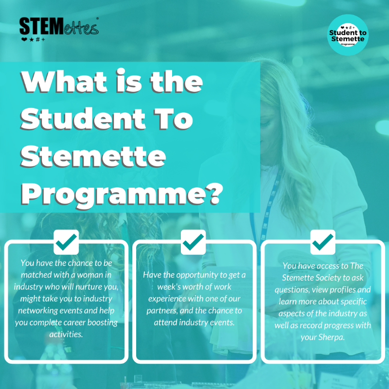 Stemettes's tweet photo. 🚨 A few spaces left! 🚨
@Stemettes &amp; @DeutscheBank are holding virtual mentoring sessions for all young womxn who are interested in STEM. We aim to inspire the next generation of #WomenInSTEM #GirlsInSTEM #StudentToStemette

🔵 Ages 15-18
📅July- Sept 21
