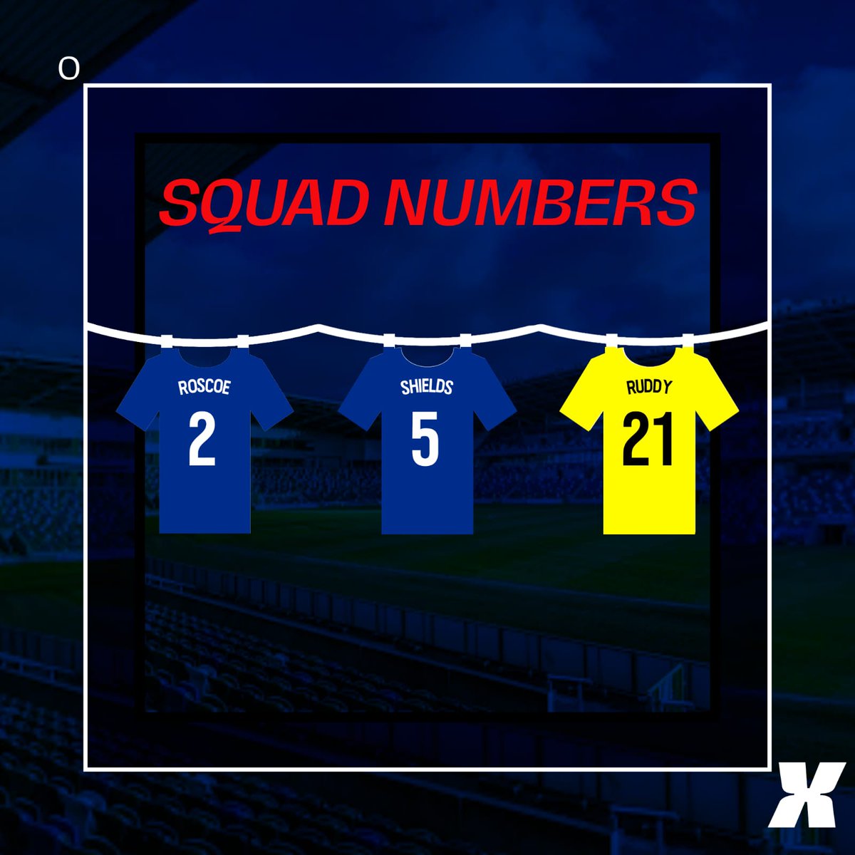 OfficialBlues's tweet photo. 𝑺𝑸𝑼𝑨𝑫 𝑵𝑼𝑴𝑩𝑬𝑹 𝑼𝑷𝑫𝑨𝑻𝑬 🔢

The new signings have been allocated squad numbers. 

2️⃣ @SamRoscoe5
5️⃣ @Big_Shields6 
2️⃣1️⃣ @Jack_Ruddy_1
3️⃣4️⃣ Andrew Clarke 

Meanwhile, there are two alterations within the squad. 

Kirk Millar 1️⃣2️⃣ ↪ 7️⃣
Trai Hume 4️⃣8️⃣ ↪ 8️⃣ https://t.co/IyUY6pGHWa