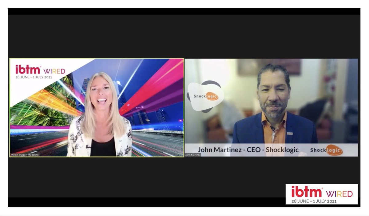 JohnShocklogic's tweet photo. Thanks for having me today #IBTMWired, and thanks to everyone who tuned in!

@IBTMevents @Shocklogic #virtualevents #eventprofs https://t.co/akEn5qoV0H