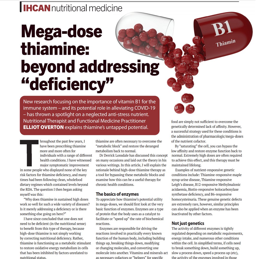 IHCANmagazine's tweet photo. New research focusing on the importance of vitamin B1 for the immune system – and its potential role in alleviating COVID-19 – has thrown a spotlight on a neglected anti-stress nutrient.
Read the full article in our July issue.
#IHCAN #integrativehealth #nutritionaltherapy https://t.co/ayObK9m8LX