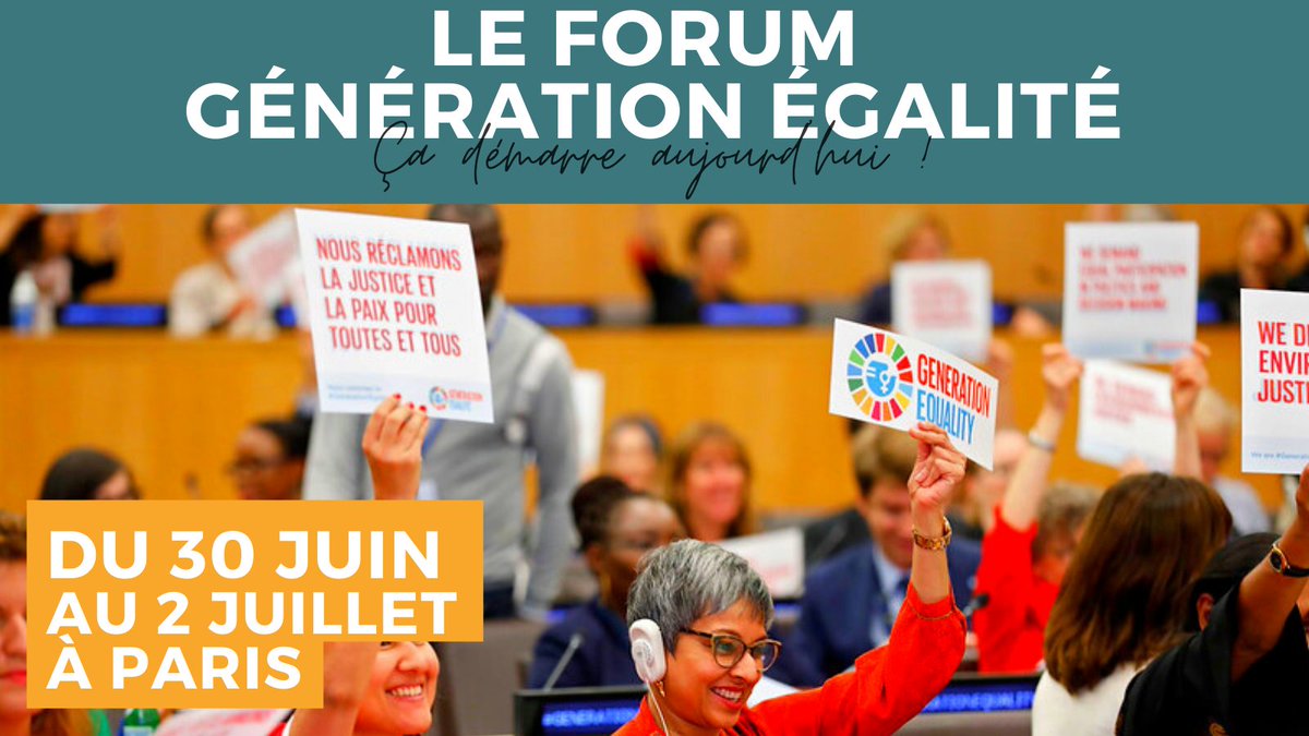 Le #ForumGénérationÉgalité s’ouvre cet après-midi à Paris jusqu’au 2/07
Lancé sous le ministère de <a href="/MarleneSchiappa/">🇫🇷 MarleneSchiappa</a> avec la collaboration du conseil consultatif du G7 &amp; l'ONU il donne le GO à un ensemble d’actions concrètes en faveur de l’égalité FH pour les 5 prochaines années !