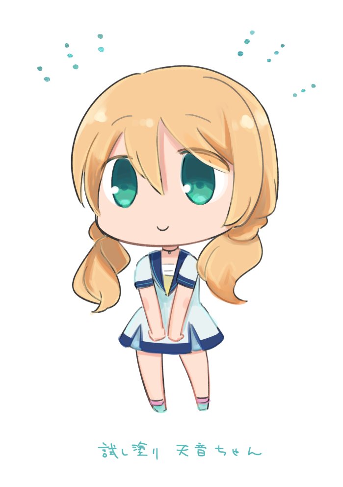 1girl solo chibi dress twintails blonde hair sailor dress  illustration images