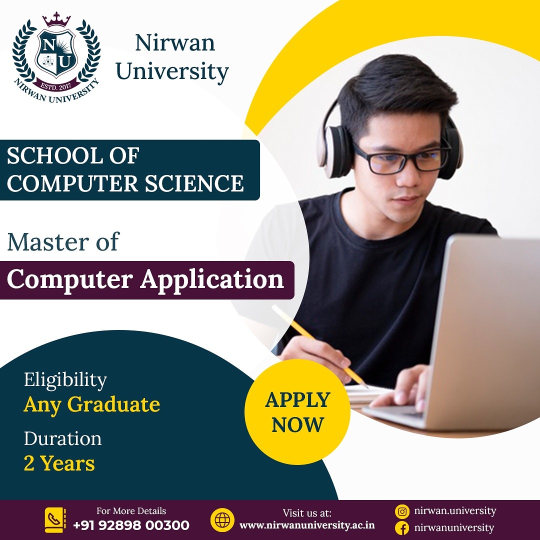 nirwanuniv's tweet image. Master of Computer Applications (MCA) !
For any queries,
Call on +91 9289800300
or nirwanuniversity.ac.in
Do Follow us on :
facebook.com/nirwanuniversi…
instagram.com/nirwan.univers…
linkedin.com/company/nirwan…
#NirwanUniversity #ComputerApplication
#MasterofComputerApplication #MCA