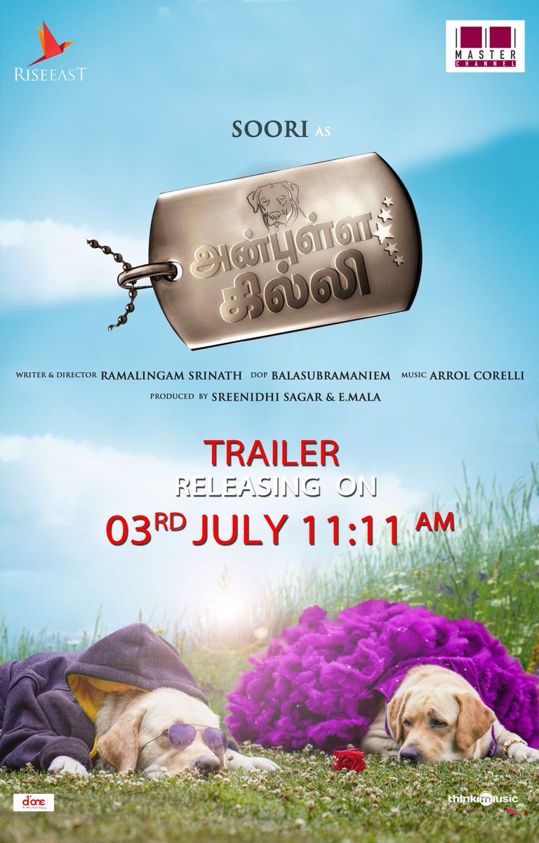 The trailer of #AnbullaGhilli will be out on 3rd July at 11.11 AM💥

#SooriAsGhilli
#AnbullaGhilliTrailerOnJuly3

@sooriofficial @balasubramaniem @PentelaSagar @ArrolCorelli
@SrinathRavanaa @MasterChannel27 @riseeastcre @DoneChannel1 @thinkmusicindia @officialdushara
