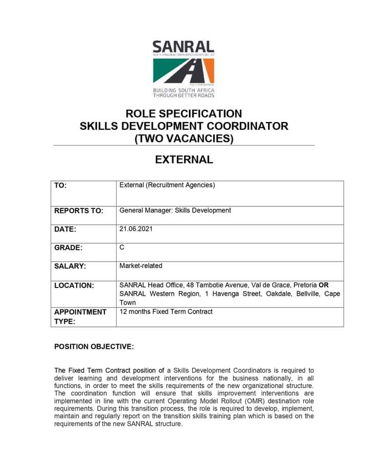 mikeconsultants's tweet photo. SKILLS DEVELOPMENT COORDINATORS x 2 posts
SANRAL
Closing Date 11 July 2021
Refer to picture
Share and tag others
Dont miss the latest posts, Like the page, for Legit job posts and regular updates
#MikeConsultants #SAJobs #SAJob #SAJobseekers #SA https://t.co/HOtuhxqUqp