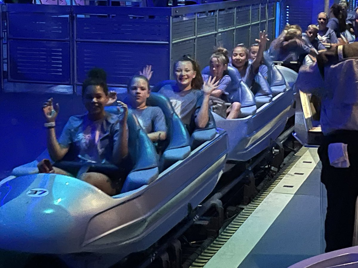 BRBetaClub's tweet photo. After a brief appearance at the final session, BRE Beta picked up Day 3 at Magic Kingdom. We rode all the things until it started pouring rain, but we still had a blast and ended the day with a gorgeous view of the castle at sunset. #BetaCon21 @nationalbetaclub @BlueRidgeISD https://t.co/qKwNdQBoL9