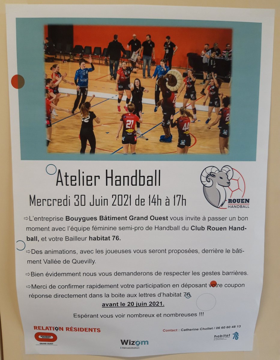 [#Evénement] Cet après-midi, le #chantier de #réhabilitation quartier Bic Auber à Saint-Etienne-du-Rouvray (76) propose un moment de partage et convivialité aux résidents autour du #handball avec l'équipe Semi-Pro Féminine du <a href="/RouenHandball/">Rouen Handball</a> 🤾‍♀️