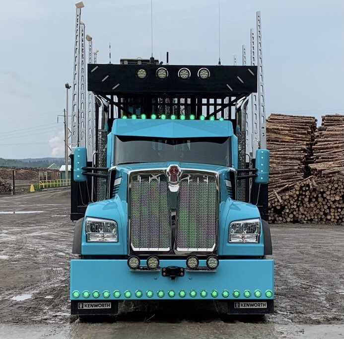 Bayviewtrucks's tweet photo. You won't normally see anything this cool in the deep woods of Northern New Brunswick or any deep woods for that matter. Remy Maltais and Bayview Bathurst would like to say Thank You and Congratulations to Michel Roy of Mon Loup Transport on the purchase of Beautiful, W990. https://t.co/iQI3ApJmjv
