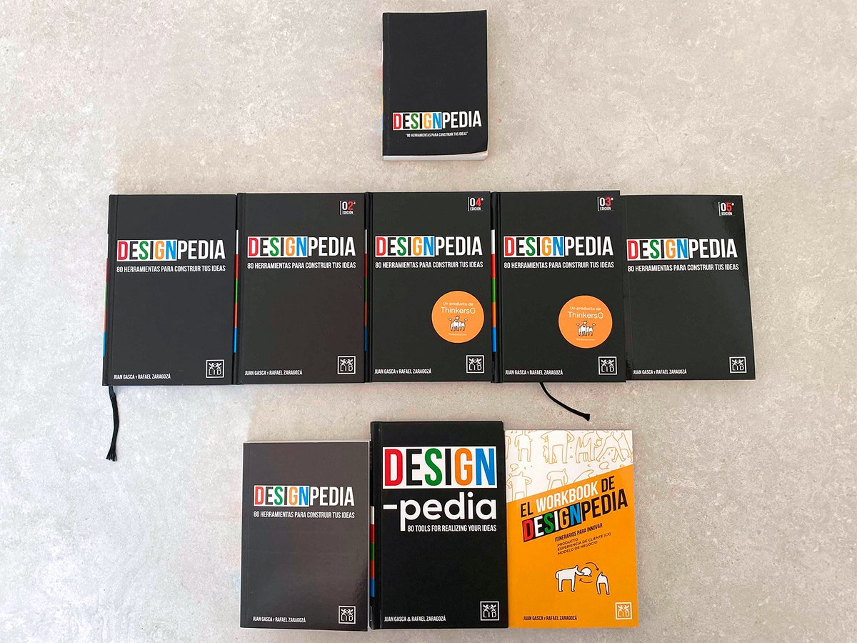 ThinkersCo's tweet photo. 📣 Ya está lanzada la 5ª edición de #Designpedia!! 👏📙
7 años ayudando a equipos a crear su propio proceso de #DesignThinking , y esperamos que siga siendo así 🚀
Encuentra aquí el link para hacerte con tu ejemplar en @lideditorial 👉 https://t.co/khhwhH5RRr
#ThinkersCo https://t.co/GAnWeeTP6Z
