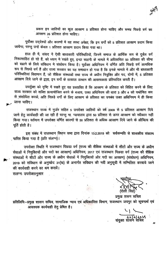माननिये <a href="/JaskaurBJP/">Jaskaur Meena</a> जी, लोकसभा 2019 में MBC समाज ने पूर्ण रूप से आपको लोकसभा क्षेत्र में समर्थन दिया- आपसे निवेदन है- आगामी लोकसभा सत्र में MBC समाज के विश्वास को कायम करते हुए MBC 5% आरक्षण को 9वी अनुसूची में शामिल कर अधिनियम को सुरक्षित करें व् MBC समाज का विश्वास बनाये रखें।