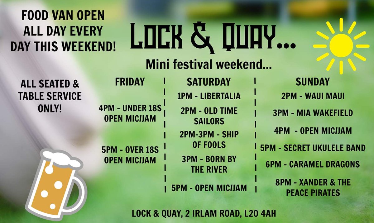 Happy Wednesday! Here's our plan for this weekend! Remember - walk-ins ONLY🙏 We have a very limited capacity due to government guidelines so get in early🙂

#bootleminifez #lockandquaybootle #destinationbootle