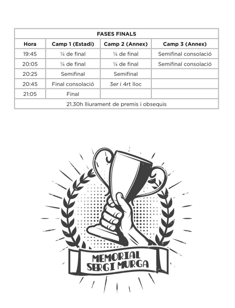 El MEMORIAL SERGI MURGA, comptarà amb la presència dels 11 clubs amb els quals va jugar al llarg de tota la seva carrera futbolística. PUF, <a href="/vilafantfc/">VILAFANT F. C.</a>, <a href="/CEBanyoles/">CEBanyoles</a>, @palafrugell_fc, <a href="/ADGuixols1914/">AD Guíxols</a>, <a href="/UDCassa/">UD Cassà</a>, <a href="/UEFigueres/">UE Figueres</a>, <a href="/UELaJonquera/">UE La Jonquera</a>, <a href="/FCLESCALA/">FC L'ESCALA</a>, <a href="/GironaFC/">Girona FC</a> i <a href="/CFPeralada/">CF Peralada</a>.