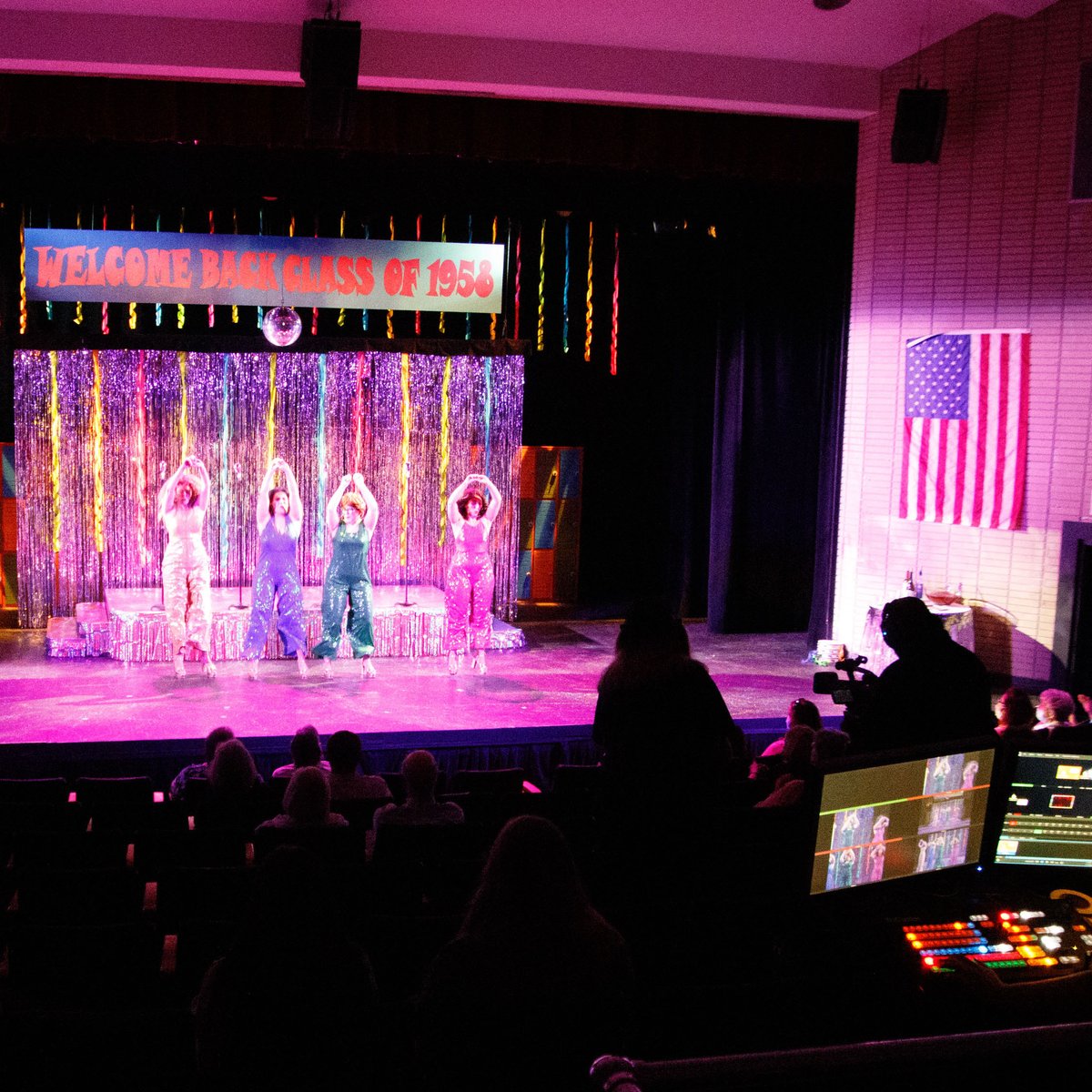 PSSTGA's tweet image. PSST Fans: How did we do it? There were 4 video cameras in the seating area and a video production switcher. 
Faculty members in the Dept of Communications Arts in these photographs: Dorrian Baber (video camera) and Andrew Black (video production switcher). 

#psstga #psstga21