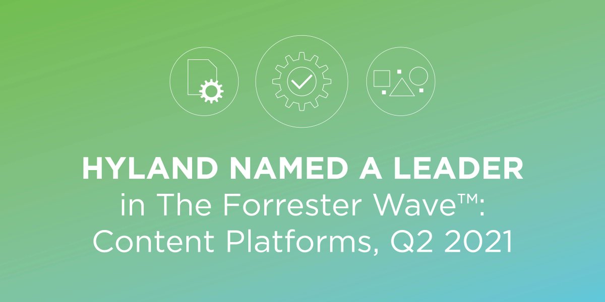 Hyland's tweet photo. "Our status as a leader on the Forrester Wave is important because I believe it validates our long-term strategy, including the acquisition of @Alfresco and more recently, @Nuxeo," @McQuistonEd: https://t.co/R8YwCGN94U https://t.co/yuzC8NyvEE
