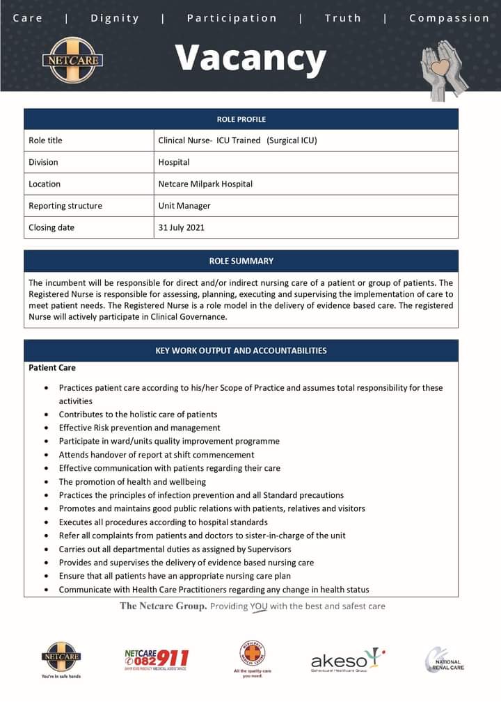 mikeconsultants's tweet photo. NETCARE VACANCIES
VARIOUS PROVINCES
Refer to pictures
Share and tag others
Dont miss the latest posts, Like the page, for Legit job posts and regular updates
#MikeConsultants #SAJobs #SAJob #SAJobseekers #SA https://t.co/YbYeyEDIWf