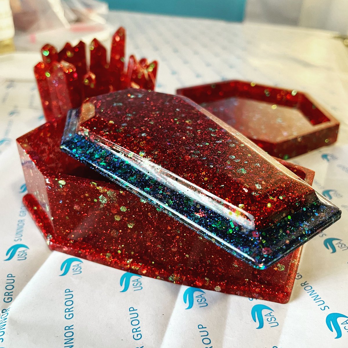 EtherealGeekery's tweet photo. Soon. Soon the moon desk shall LIVE! We can’t wait to get it all assembled and show you guys (it’s been a hot minute) #resin #smallbusiness #customdesk https://t.co/RXzLG9Lim4