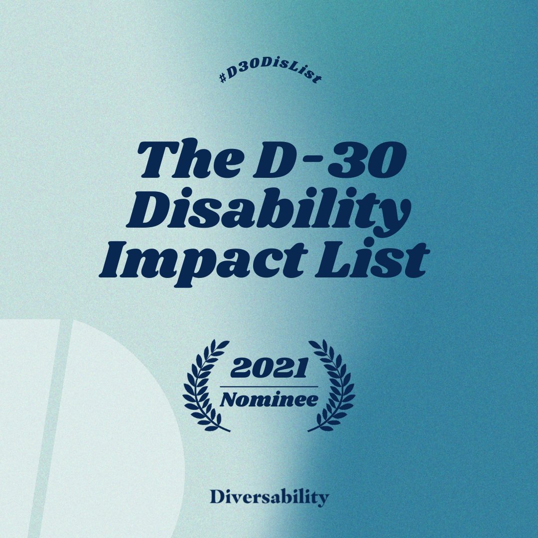 I am pleased to announce I have been nominated to @Diversability’s 2nd annuall #D30DisList. It is an honor to be nominated. Stay tuned in July to see if I am selected as an honoree: ctt.ec/46Si0+