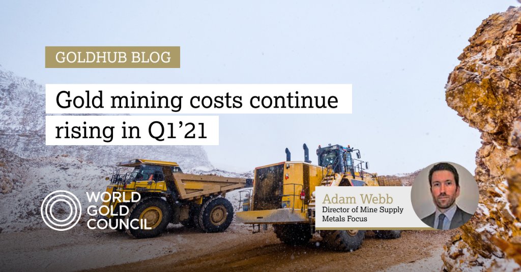 #Gold mining costs increased for the second consecutive quarter in Q1 2021. Contributor Adam Webb, of <a href="/MetalsFocus/">Metals Focus</a>, explores the reasons for the continued rise in his latest blog for #Goldhub. Read: spr.ly/6016yTEX2