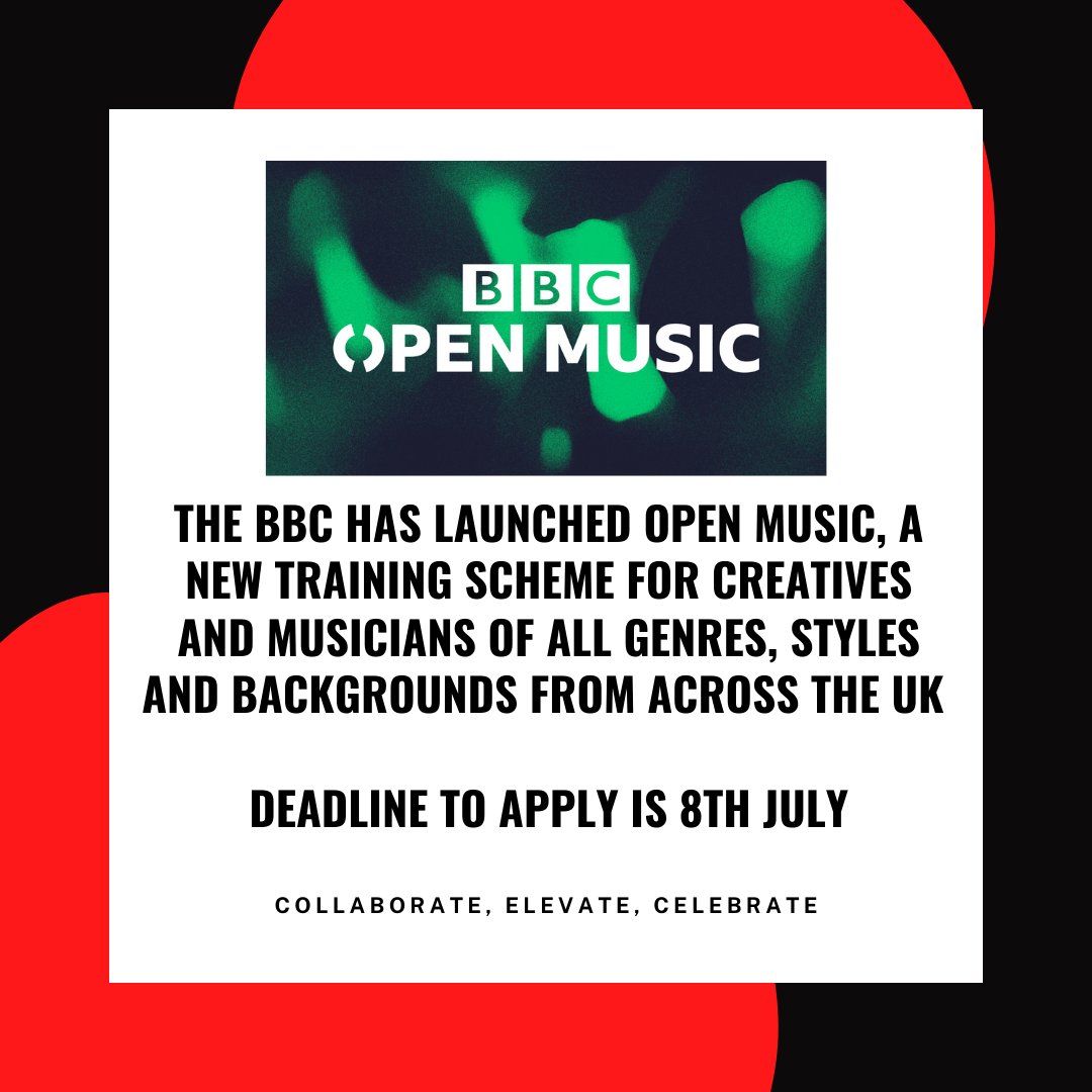 Open Music will offer paid opportunities across four areas: making music, presenting, radio &amp; event production, and sound recording &amp; engineering. Candidates will also work on the BBC Proms in 2022.

Deadline is the 8th July <a href="/BBCR1/">BBC Radio 1</a> <a href="/BBCSounds/">BBC Sounds</a> 

Apply here: buff.ly/3cNX3Pq