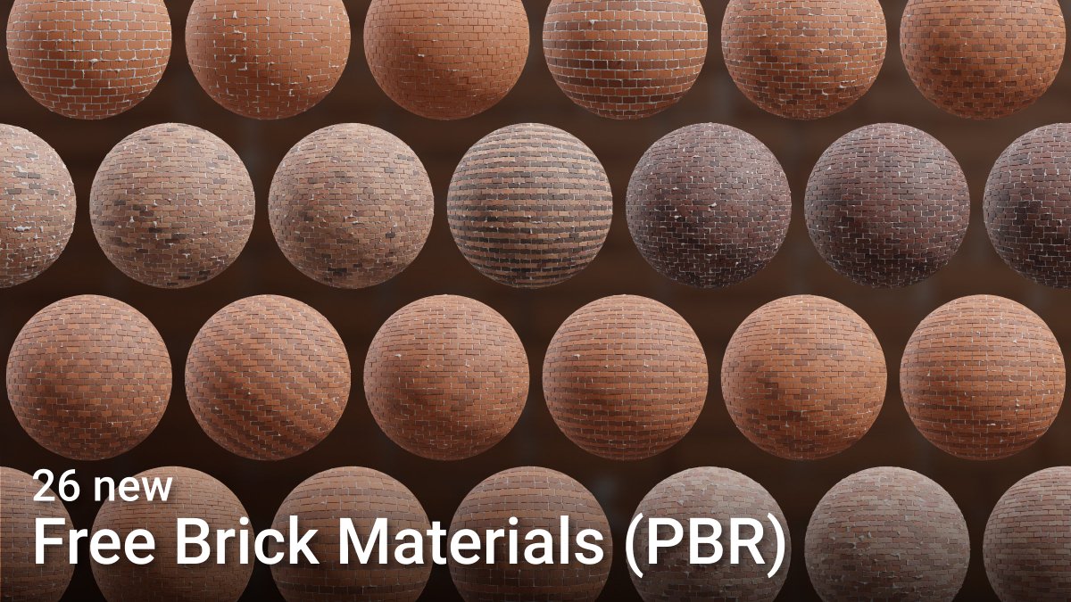 cgbookcase's tweet photo. 26 new PBR brick wall textures are available on https://t.co/PAZ137mSvP.

✨ As always, they're free for any purpose, even commercially. ✨
 
Here's a quick overview:
https://t.co/2UGKORRXI1 https://t.co/UK3Tr4qYsu