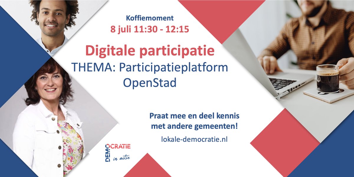 lok_dem's tweet photo. 8 juli: koffiemoment! Wat is #participatieplatform #OpenStad en hoe kun je het inzetten in trajecten met inwoners? Beleidsadviseur #DavidBos van @GemeenteDenHaag (winnaar GemeenteDelers) komt ervaringen delen. Aanmelden:
https://t.co/fBC6FbRTM6 #lokaledemocratie #participatie https://t.co/qgc9vpwXY9