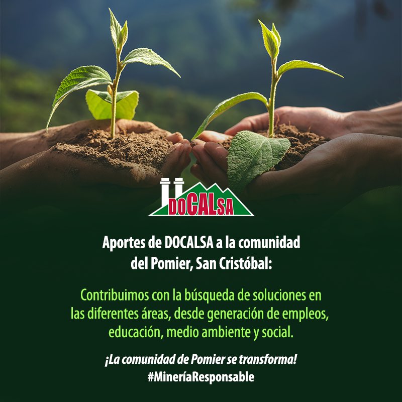 DocalsaRD's tweet photo. En #DOCALSA contribuimos con la búsqueda de soluciones en las diferentes áreas, desde generación de empleos, educación, medio ambiente y social.
¡La comunidad del Pomier se transforma!
#MineríaResponsable https://t.co/ukmMFzA6rV