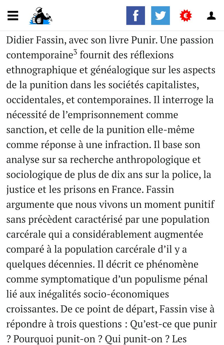 MerleEmrich's tweet photo. J'ai enfin traduit et abrégé ma critique de 'Punir' par Didier Fassin que j'ai écrit dans le cadre de mes études: https://t.co/vqQULo7MxO https://t.co/88lMuWkzNh