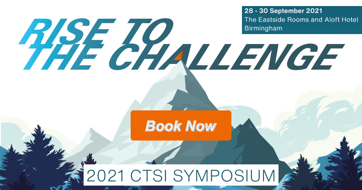 CTSI_UK's tweet photo. Get ready to rise to the challenge!

Booking for the 2021 CTSI Symposium is open.

CTSI Symposium 2021 @ The East Side Rooms, Birmingham, 28-30 September 2021 

Book now: https://t.co/jLcrtAVtkK

For more information: https://t.co/uM0APAqQtY https://t.co/rlngcR1tY7