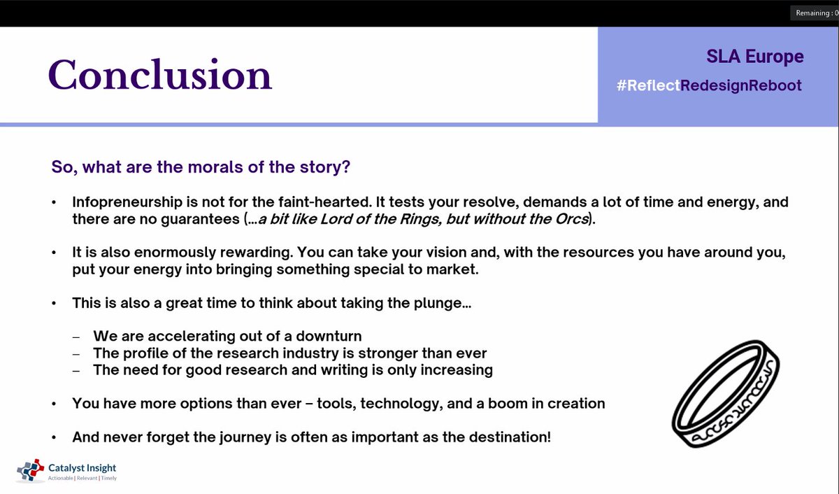 slaeurope's tweet image. Sharing Rob&apos;s conclusion from his journey in becoming an #infopreneur, returning back to the corporate and taking the lessons he&apos;s learnt forward.

We appreciate a very sneaky #LordoftheRings reference!

@rstubbs75 #ReflectRedesignReboot #InfopreneurWorkshop