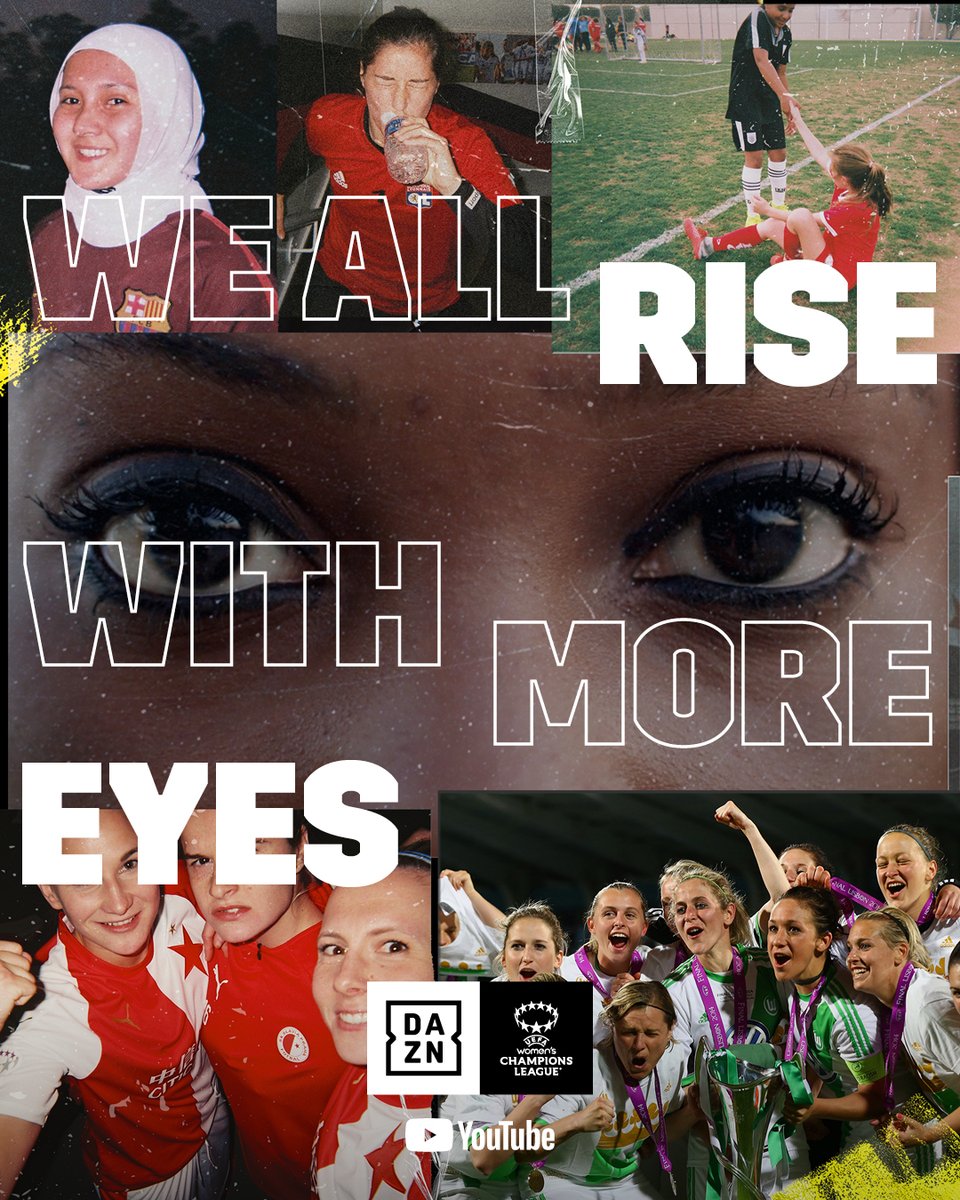 Frauenfußball verdient mehr Sichtbarkeit, deshalb zeigen wir euch ab der kommenden Saison alle Spiele der UEFA Women’s Champions League live &amp; weltweit frei empfangbar auf YouTube. #WeAllRise #DAZNUWCL <a href="/dazngroup/">DAZN</a>