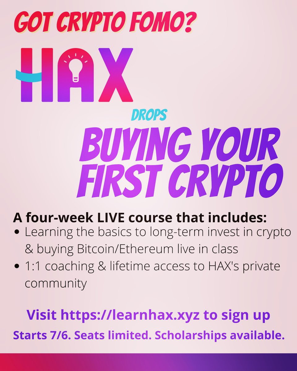Karthik Senthil (@karsenthil) on Twitter photo Shameless plug 😄: if you (or anyone you know) is ~18-30, are looking to get into crypto investing and are passionate about helping others and building community, I'm finalizing cohort #1 for the LIVE crypto investing course @learn_hax is offering.
I want to meet you - DM me! Shameless plug 😄: if you (or anyone you know) is ~18-30, are looking to get into crypto investing and are passionate about helping others and building community, I'm finalizing cohort #1 for the LIVE crypto investing course @learn_hax is offering.
I want to meet you - DM me!