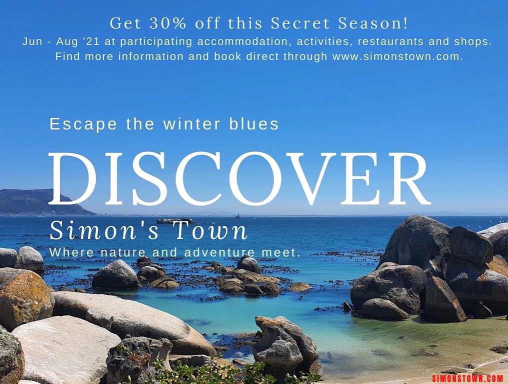Escape the Winter blues and visit Simons Town where Nature and Adventure meet - Enjoy 30% this secret season! 🔥👀 Keep an eye on upcoming posts and head to simonstown.com to find out more!

#southafrica #secretseason #travel