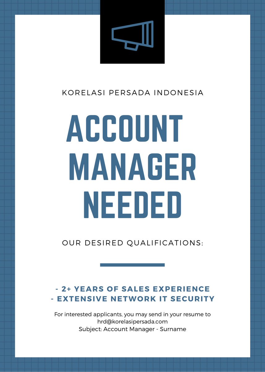 Mincot titip #lokercot yaaa 
#Recruitment #sales #accountmanager

Cc <a href="/hrdbacot/">HRD BACOT</a>