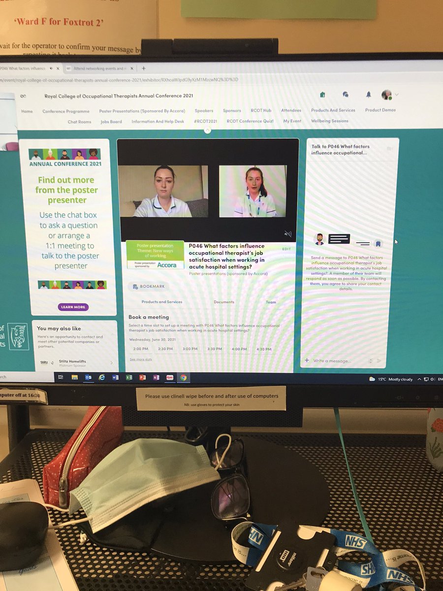 If you are attending the #RCOT21 Conference today come and check out our poster on working as an acute OT in an acute setting 💚🚑🏥💪💻📊💚 <a href="/eviekilbrideOT/">Evie</a> <a href="/CUH_OT/">CUH Occupational Therapy</a>