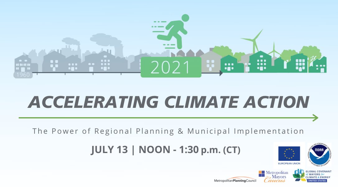 MayorsCaucus's tweet photo. We're holding a NEW EVENT with @Metroplanners, @NOAA & @NOAAClimate!
Join us for the launch of one of the first regional climate plans in the U.S.: our 2021 Climate Action Plan for the Chicago Region.
#AcceleratingClimateAction
RSVP is free but required. https://t.co/sviQ38Ri9u https://t.co/ynKRQa9DxU