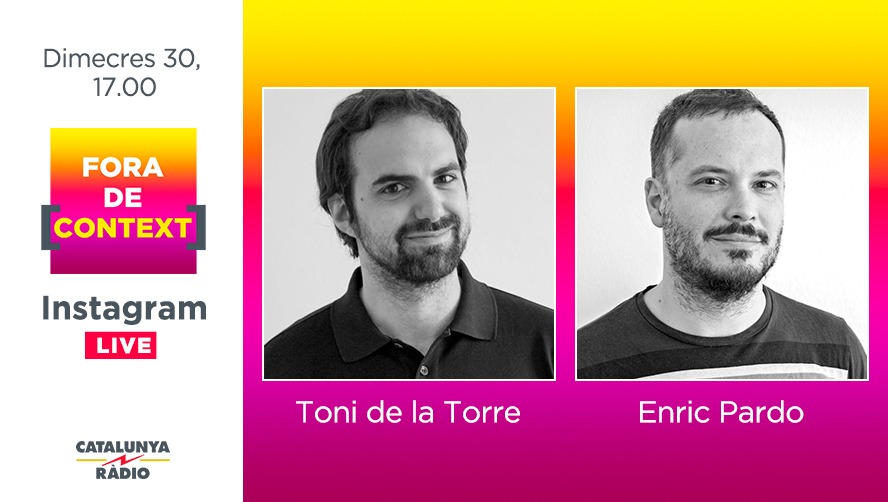 CatalunyaRadio's tweet photo. 🔴 Sèries a banda i banda! Nou #ForaDeContext a l'Instagram Live de Catalunya Ràdio, amb el crític @ToniDeLaTorre i el guionista @TheEnricPardo! Ja hi pots participar a https://t.co/1E7M385KTP https://t.co/dmfjF3ojlD