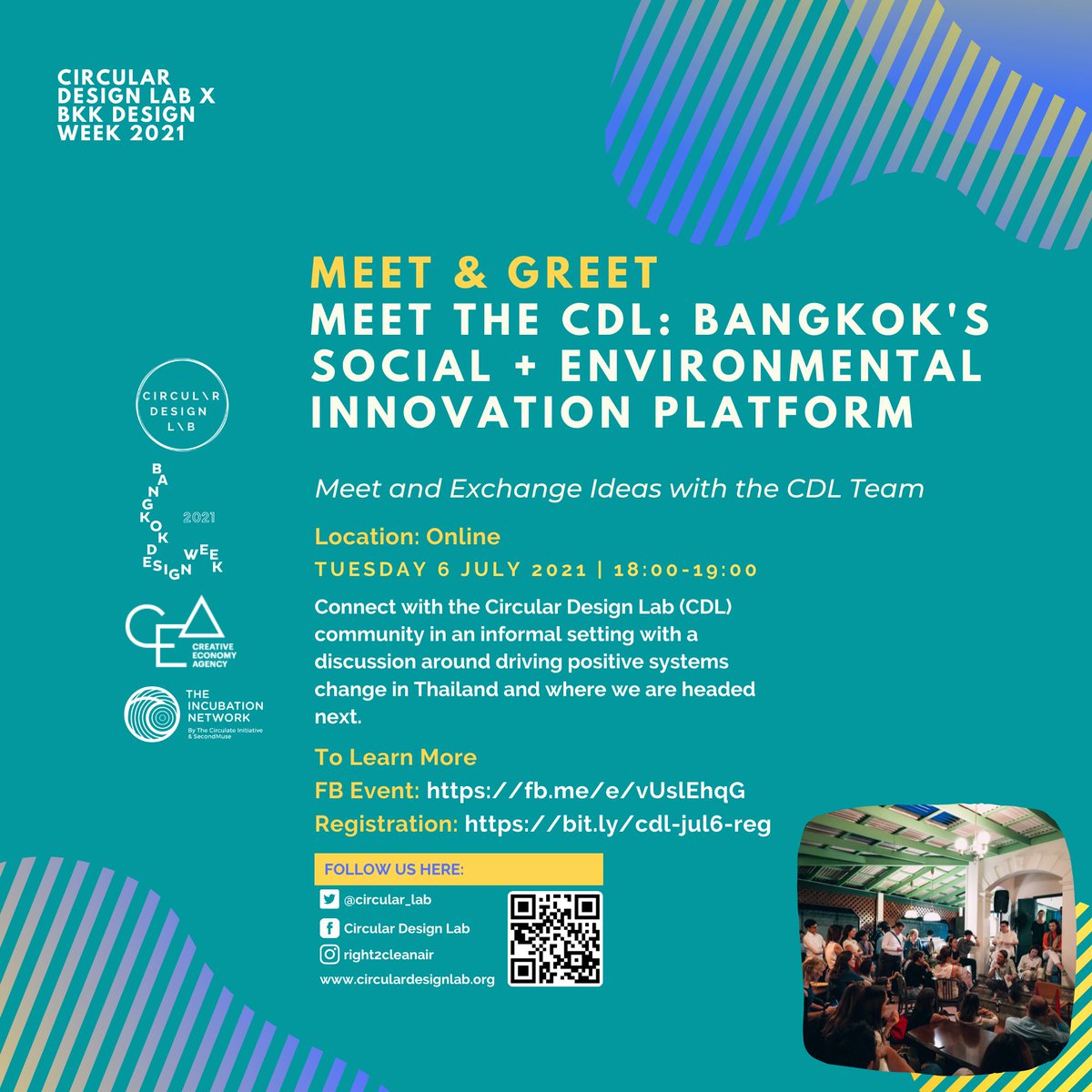 Curious about how to make #CircularEconomy real + #openinnovation at the hyper-local, #community driven level join? join <a href="/circular_lab/">Circular Design Lab</a> next week for our final <a href="/BKKDesignWeek/">Bangkok Design Week</a> run. We'll connect the dots +  learn w/ <a href="/TINcubation/">The Incubation Network</a> <a href="/CirculateCap/">Circulate Capital</a> + more here
bit.ly/CDLBKKDESIGNWE… 👇