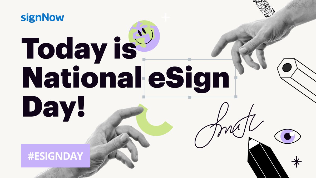 signnow's tweet photo. Today is National #eSignDay, marking 21 years since President Clinton signed the #ElectronicSignatures in Global and National Commerce Act, known as the “E-SIGN” bill.

We want to help you get #BackToBusiness. Here's how: https://t.co/Vdhl25QMJg

#esignday2021 #nationalesignday https://t.co/8GXbeoM9uW