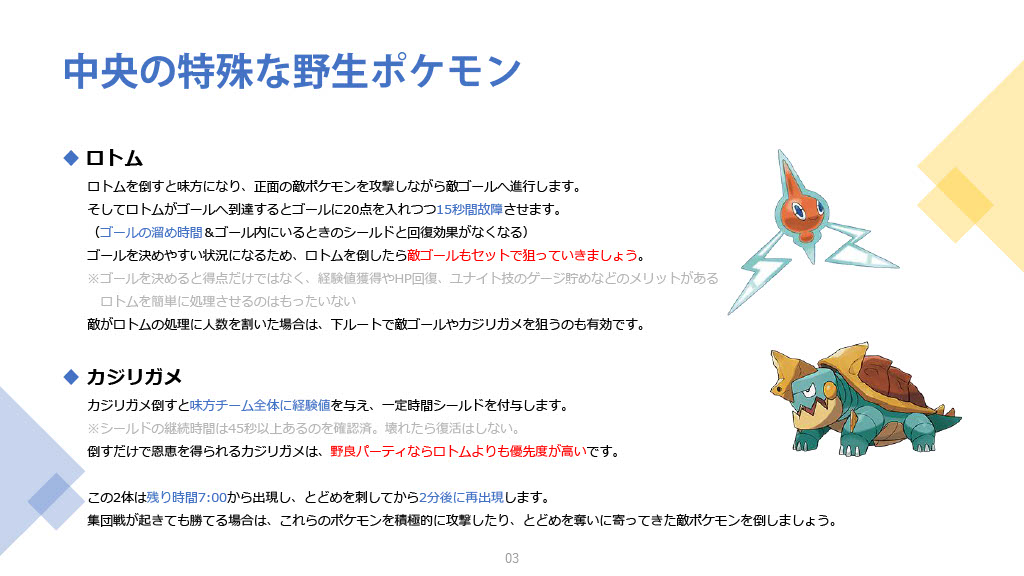 ぱぴぽぷんすけ ポケモンユナイト 特殊な野生ポケモンについて 特殊な野生ポケモンへの理解が勝利に直結すると思ったので画像にまとめました 効果や出現時間などの事実以外にも 初心者が具体的にイメージしやすいよう個人的な考察も含まれます 立ち回り