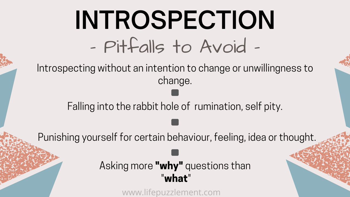 LPuzzlement's tweet image. Here are some of the pitfalls one should avoid when introspecting. To know why you should start introspecting today and tips to help you get started!
lifepuzzlement.com/why-you-should…

#selfimprovement #introspection #decisionmaking #mentalheath #mentalwellness #mindfulness #lifeskills