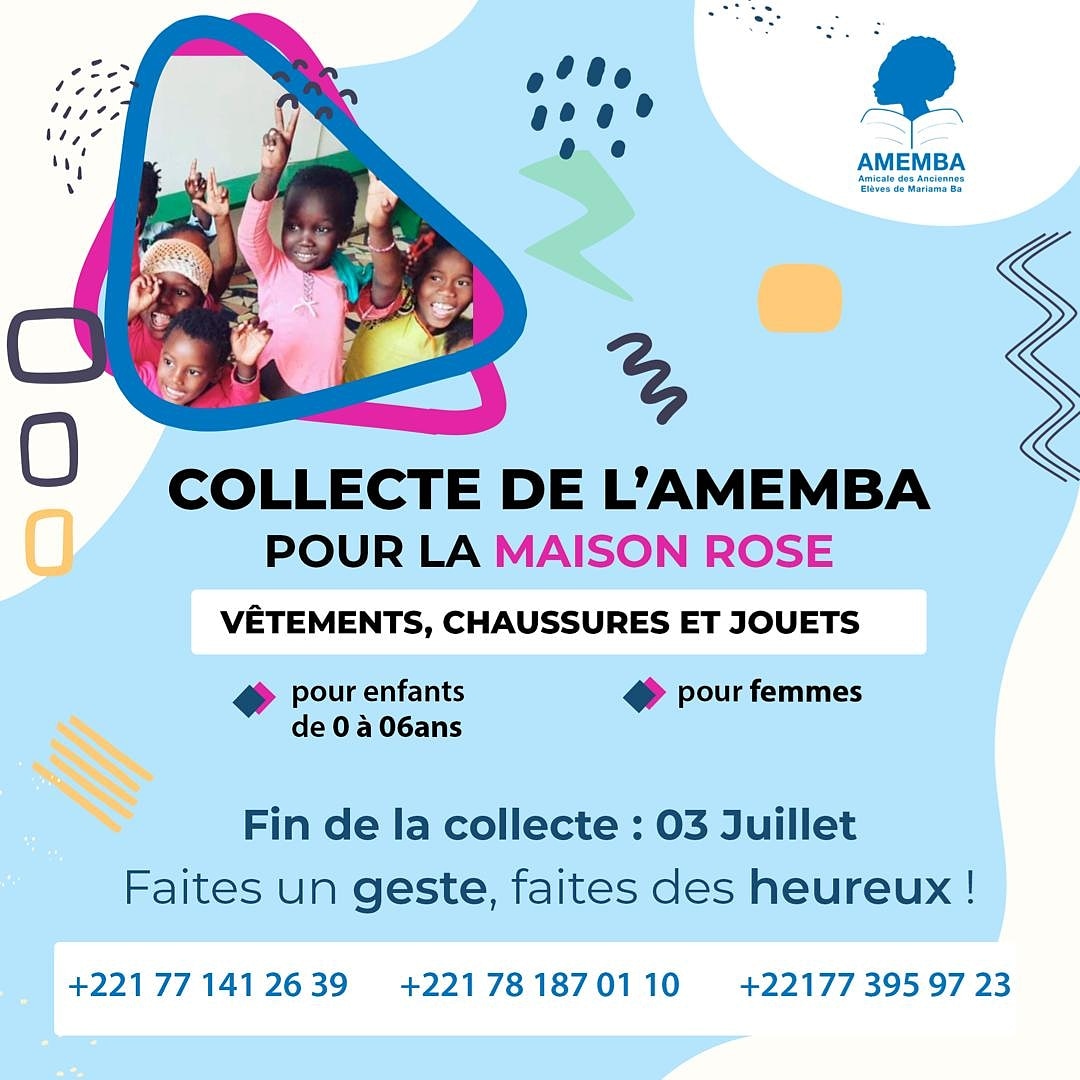 AMEMBAofficiel's tweet photo. Une collecte est organisé par L'Amicale pour la Maison Rose : chaussures, vêtements, jouets tout ce qui peut faire la joie d'un enfant.
On compte sur votre participation. Fin de la Collecte : 03 Juillet
#amembasocial #Amemba #activiteshumanitaires https://t.co/85RtaR1c7g