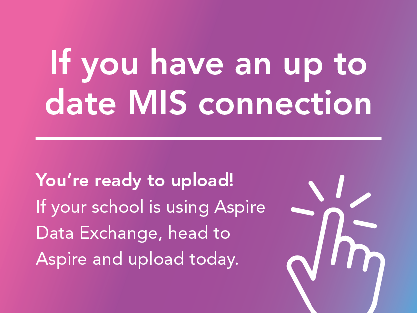 FFTEdu's tweet image. How to take part in the End of Key Stage Assessment Service.

☁️ If you're using Aspire Data Exchange, you're ready to go

🛠 If not, enable your school's MIS connection before July 9

⬆️ Upload your teacher assessments in Aspire

✅ Access your reports!

fftaspire.org/app/assessment…