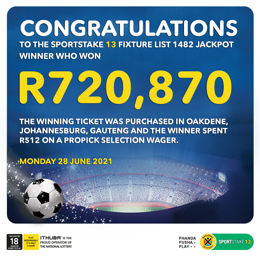 Phandapushaplay Congratulations Gauteng You Have A New Sportstake13 Jackpot Winners Of R7 870 70 From The 28 06 21 Draw Propick Ticket Selection Amp Wager Amounts Was R512 T Co Fupbka9p1t Twitter