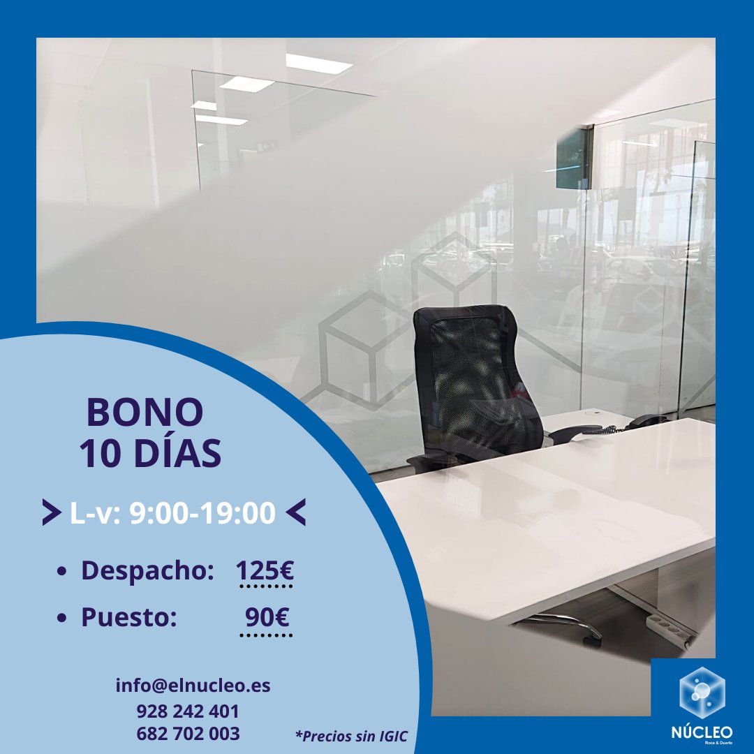 elnucleogc's tweet photo. ¿Necesitas mayor #flexibilidad ?
Nuestro #coworking tiene la solución:

Bonos de 10 días para que trabajes cuando quieras 
👇👇 https://t.co/sNqKYvYpPs