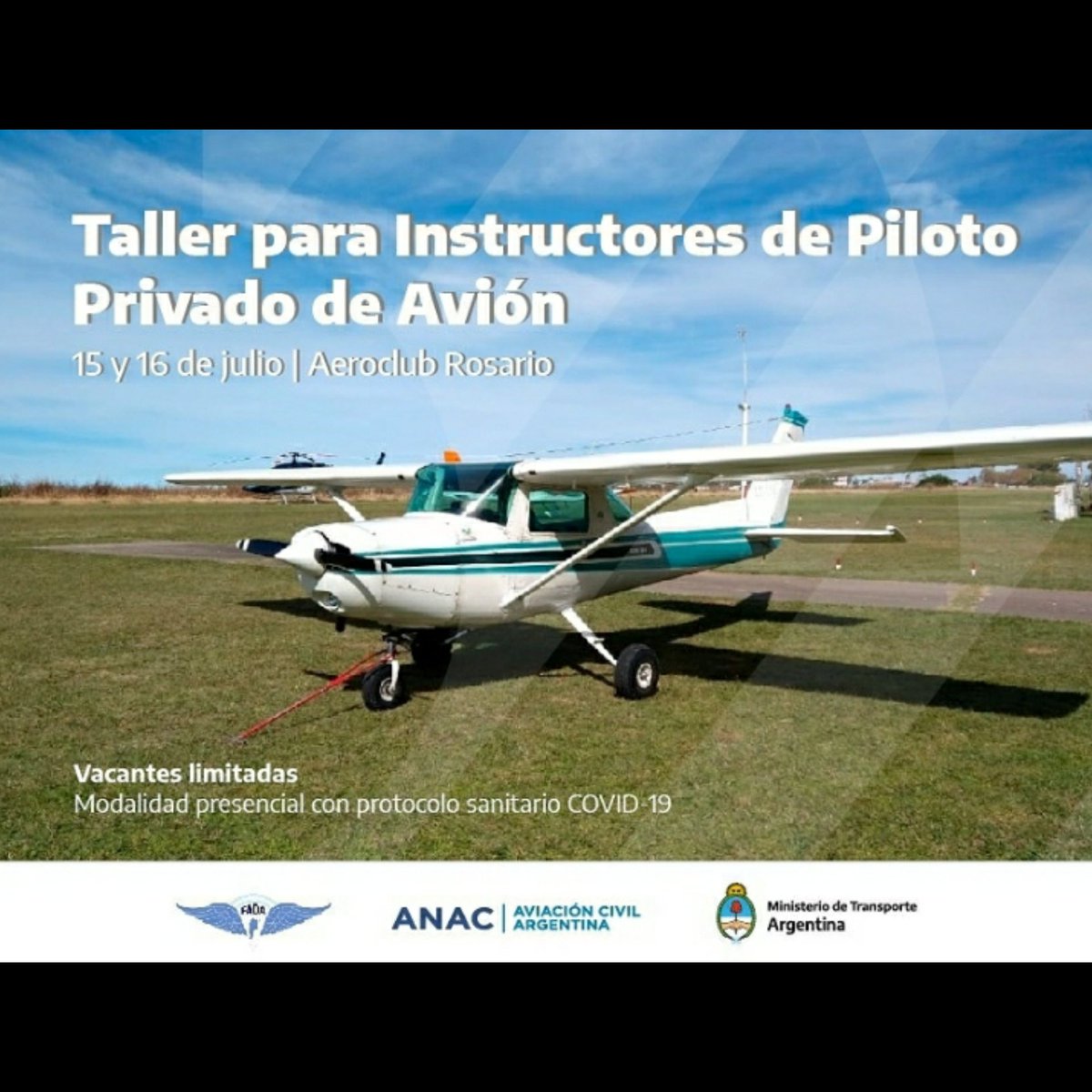 ATENCION ⚠️
Taller para IIVV PPA en el AC Rosario .

📌 15 y 16 de julio

📌Aeroclub Rosario

📌Para inscripción 👉

back.argentina.gob.ar/anac/aviacion-…

No se lo pierdan‼

#aviacion #aviacionargentina #aviacioncivil #iivv #PPA #talleres